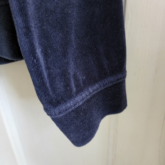 N.Y.L Navy Velour Zip Up Hoodie - Picture 8 of 12